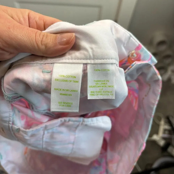 Lilly Pulitzer Shorts Womens 10 The Chipper Pink/Light‎ Blue Fish Cotton 10" - Picture 5 of 5